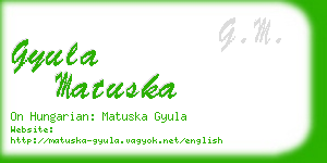 gyula matuska business card